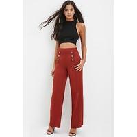 Sailor-Buttoned Wide-Leg Trousers