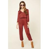 Satin Button-Front Jumpsuit