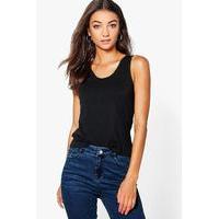 sara thick strap basic vest top black