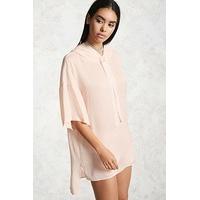 Satin Combo Hooded Tunic