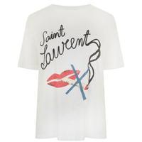 SAINT LAURENT Smoking Lips T Shirt