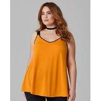 saffron woven strap swing cami top