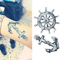 Sailor Anchor Steering Wheel Tattoo Stickers Temporary Tattoos(1 Pc)
