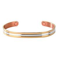 Sabona Classic Gold and Silver Magnetic Bangle, Size X Large, Copper