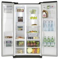 samsung rs7677fhcbc american fridge freezer in gloss black drinks bar