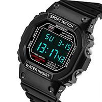 sanda mens fashion rectangle digital lcd screen waterproof sport watch ...