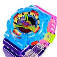 sanda unisex candy color fashion sport analog digital double time wate ...