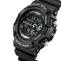 SANDA Men\'s Fashion Sport Digital LCD Screen Waterproof Rubber Watch Fashion Wrist Watch Cool Watch