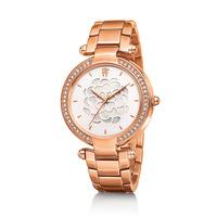 santorini flower rose gold mop watch