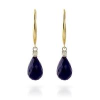 sapphire and diamond drop earrings 66ctw in 9ct gold