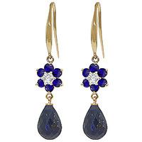 Sapphire and Diamond Daisy Chain Drop Earrings 7.55ctw in 9ct Gold