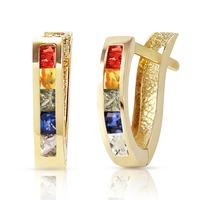 Sapphire Acute Huggie Earrings 1.3ctw in 9ct Gold