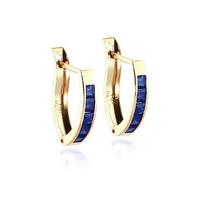 Sapphire Acute Huggie Earrings 1.3ctw in 9ct Gold