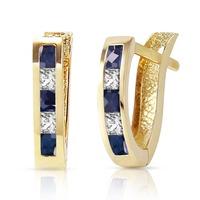 sapphire and white topaz acute huggie earrings 126ctw in 9ct gold