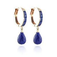 Sapphire Droplet Huggie Earrings 7.8ctw in 9ct Gold