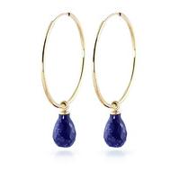 Sapphire Briolette Earrings 6.6ctw in 9ct Gold