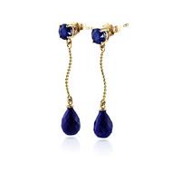 Sapphire Lure Drop Earrings 7.9ctw in 9ct Gold