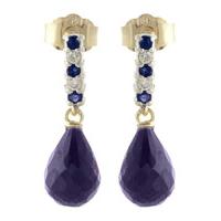 Sapphire and Diamond Stud Earrings 6.84ctw in 9ct Gold