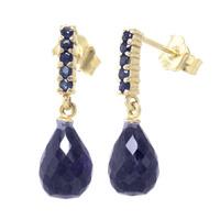 Sapphire Briolette Stud Earrings 7.0ctw in 9ct Gold