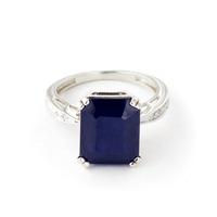 sapphire and diamond ring 725ct in 9ct white gold