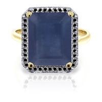 Sapphire and Diamond Halo Ring 6.4ct in 9ct Gold