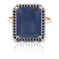 Sapphire and Diamond Halo Ring 6.4ct in 9ct Rose Gold