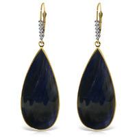 Sapphire and Diamond Drop Earrings 42.0ctw in 9ct Gold