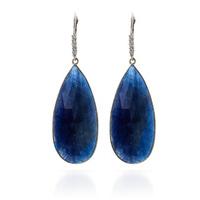 Sapphire and Diamond Drop Earrings 42.0ctw in 9ct White Gold