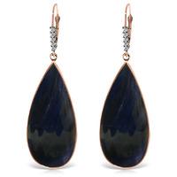 Sapphire and Diamond Drop Earrings 42.0ctw in 9ct Rose Gold