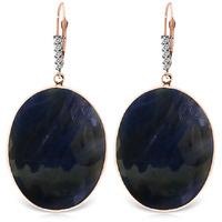 sapphire and diamond drop earrings 400ctw in 9ct rose gold