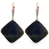 Sapphire and Diamond Drop Earrings 43.5ctw in 9ct Rose Gold