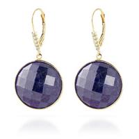 Sapphire and Diamond Drop Earrings 46.0ctw in 9ct Gold