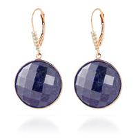 sapphire and diamond drop earrings 460ctw in 9ct rose gold