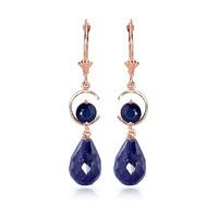 Sapphire Briolette Drop Earrings 18.6ctw in 9ct Rose Gold