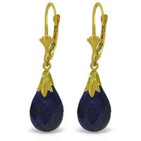Sapphire Briolette Drop Earrings 8.0ctw in 9ct Gold