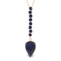 Sapphire Briolette Pendant Necklace 14.55ctw in 9ct Rose Gold