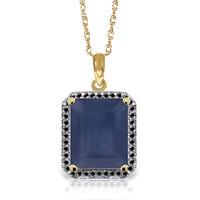 Sapphire and Diamond Halo Pendant Necklace 6.4ct in 9ct Gold