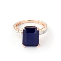 sapphire and diamond ring 725ct in 9ct rose gold