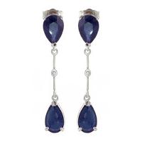 Sapphire and Diamond Drop Earrings 7.0ctw in 9ct White Gold