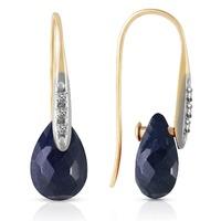 Sapphire and Diamond Drop Earrings 8.0ctw in 9ct Gold