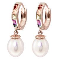 Sapphire and Pearl Earrings 9.3ctw in 9ct Rose Gold