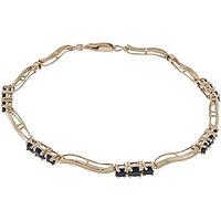 Sapphire and Diamond Trinity Tennis Bracelet 1.75ctw in 9ct Gold