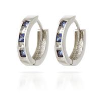 sapphire and white topaz huggie earrings 126ctw in 9ct white gold