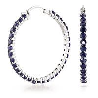 Sapphire Metro Hoop Earrings 6.0ctw in 9ct White Gold