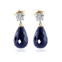 Sapphire and Diamond Illusion Stud Earrings 17.6ctw in 9ct Gold