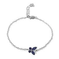 Sapphire Adjustable Butterfly Bracelet 0.6ctw in 9ct White Gold