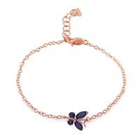 Sapphire Adjustable Butterfly Bracelet 0.6ctw in 9ct Rose Gold