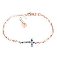 sapphire and diamond adjustable cross bracelet 015ctw in 9ct rose gold