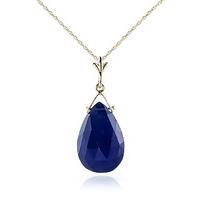 Sapphire Droplet Briolette Pendant Necklace 7.8ct in 9ct Gold