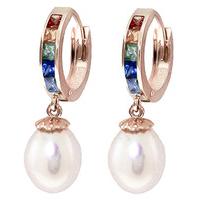 Sapphire and Pearl Earrings 9.3ctw in 9ct Rose Gold